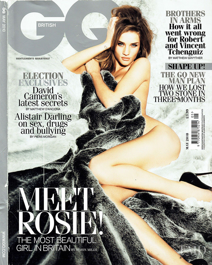Rosie Huntington-Whiteley featured on the GQ UK cover from May 2010