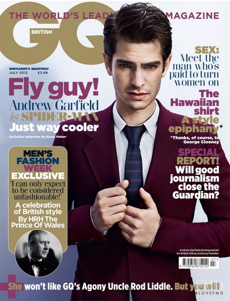Andrew Garfield featured on the GQ UK cover from July 2012