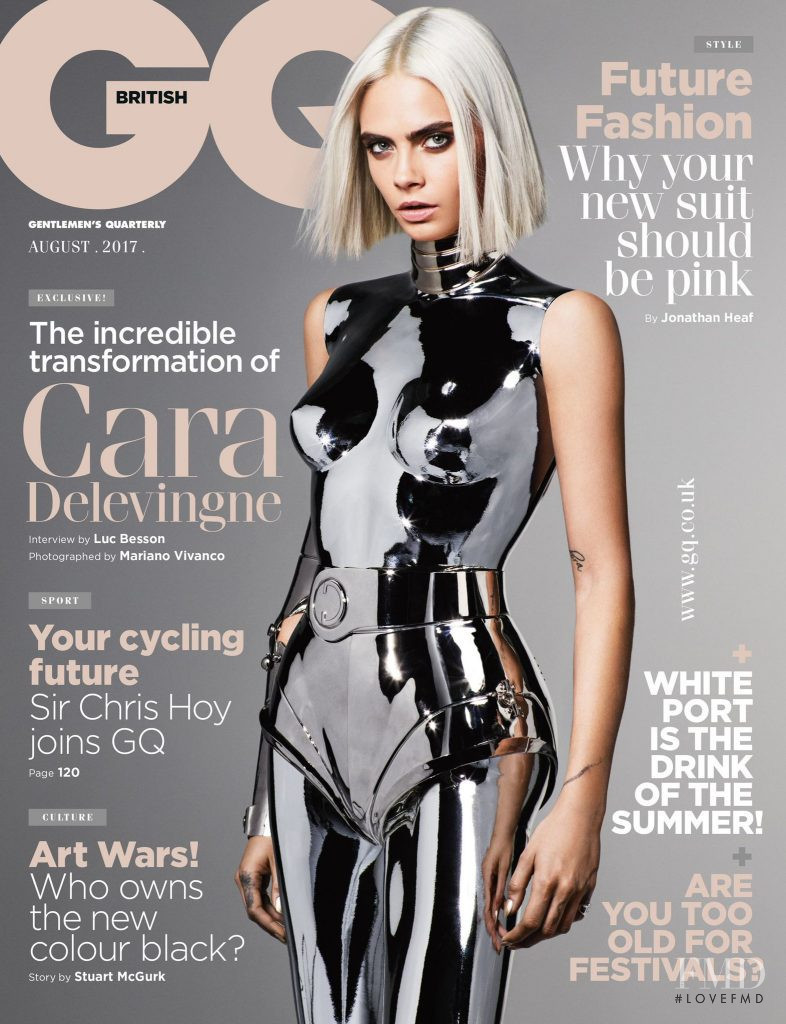Cara Delevingne featured on the GQ UK cover from August 2017