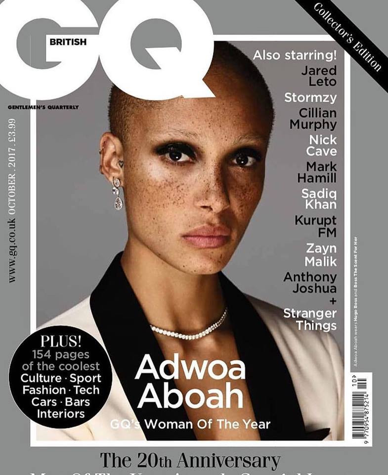 Adwoa Aboah featured on the GQ UK cover from October 2017