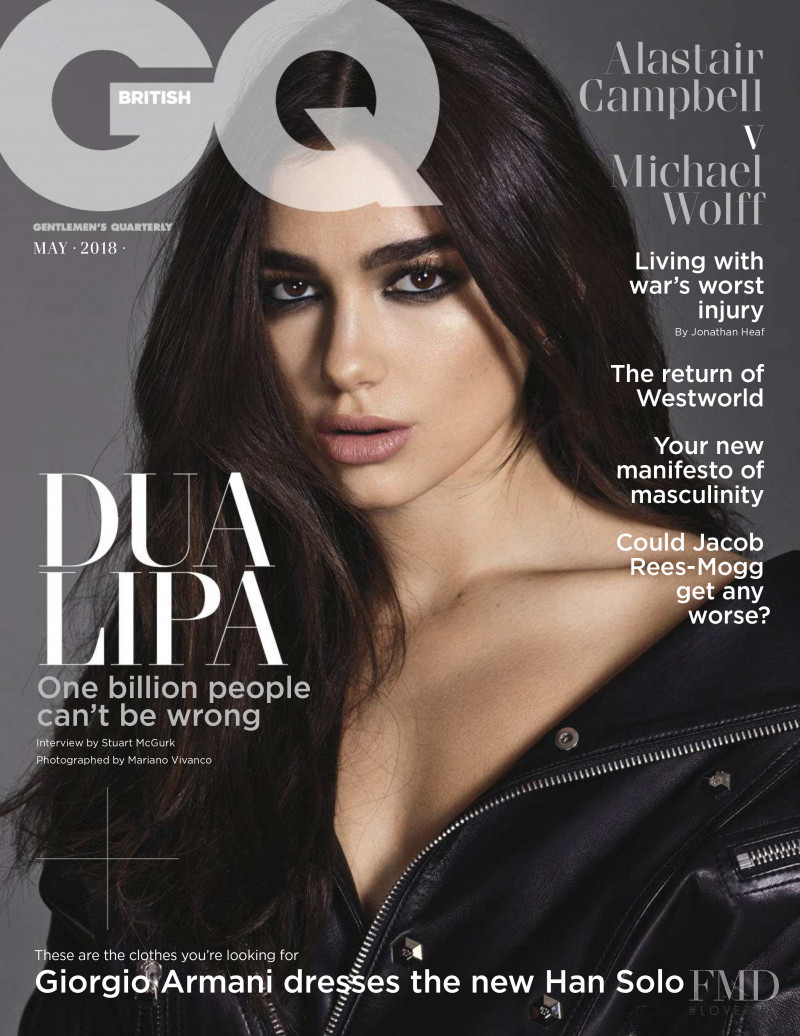 Dua Lipa featured on the GQ UK cover from May 2018