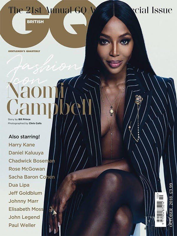 Naomi Campbell featured on the GQ UK cover from October 2018