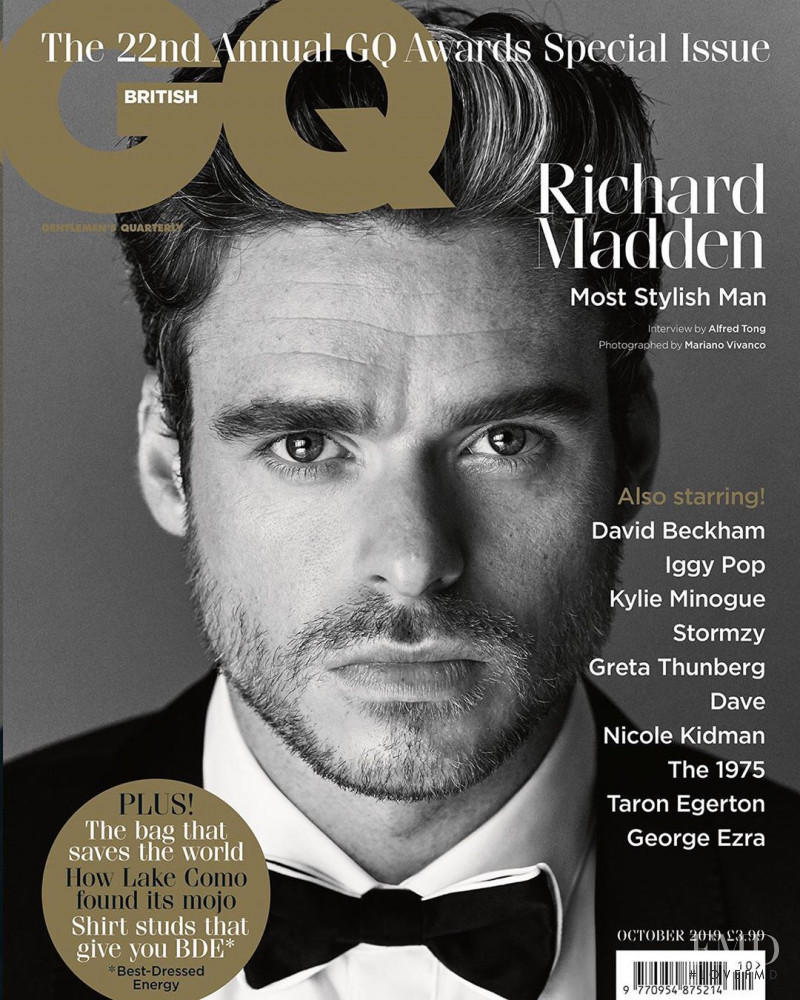 Richard Madden featured on the GQ UK cover from October 2018
