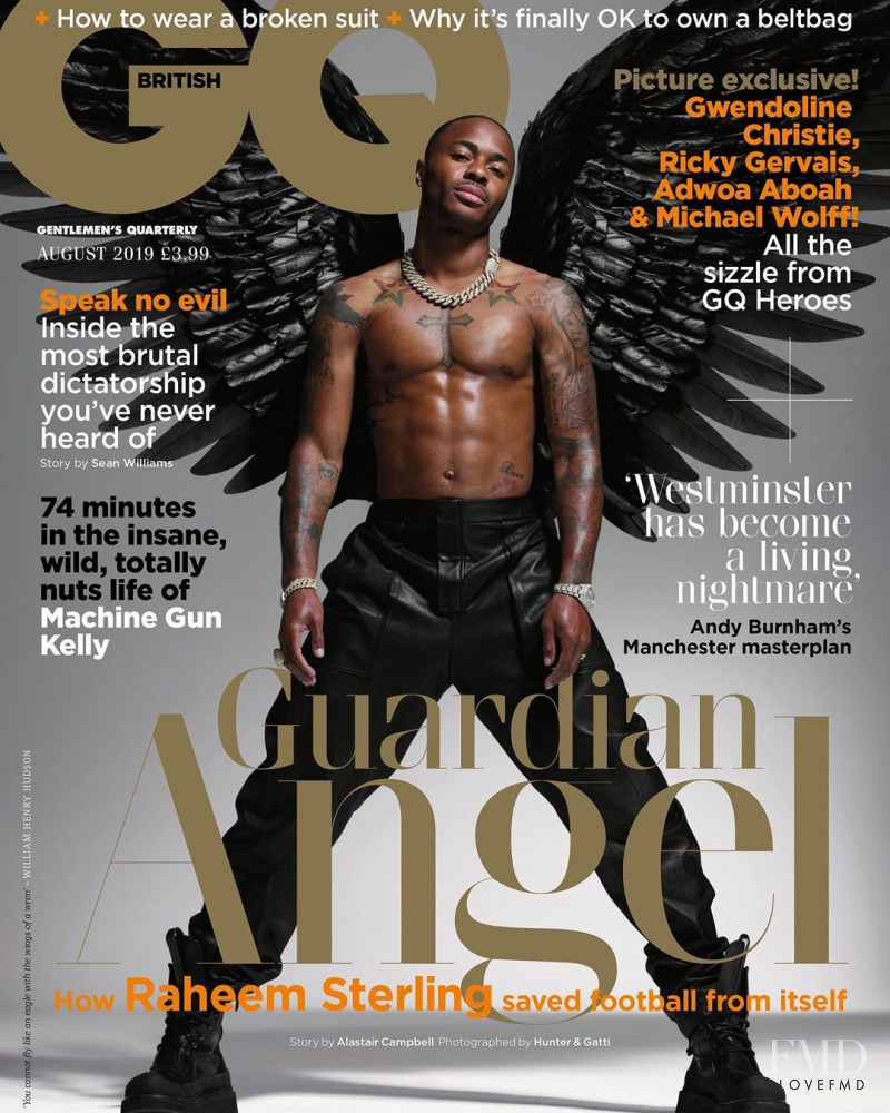 Raheem Sterling featured on the GQ UK cover from August 2019