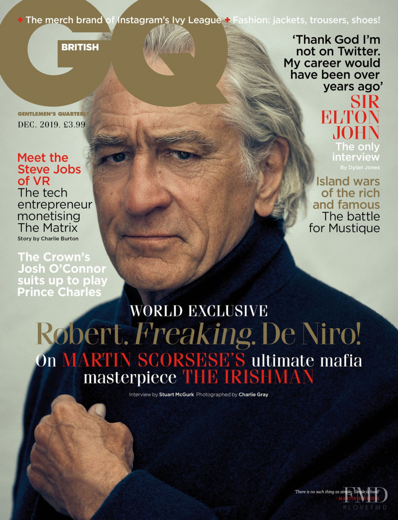 Robert De Niro featured on the GQ UK cover from December 2019