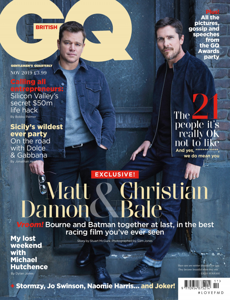 Matt Damon, Christian Bale featured on the GQ UK cover from November 2019