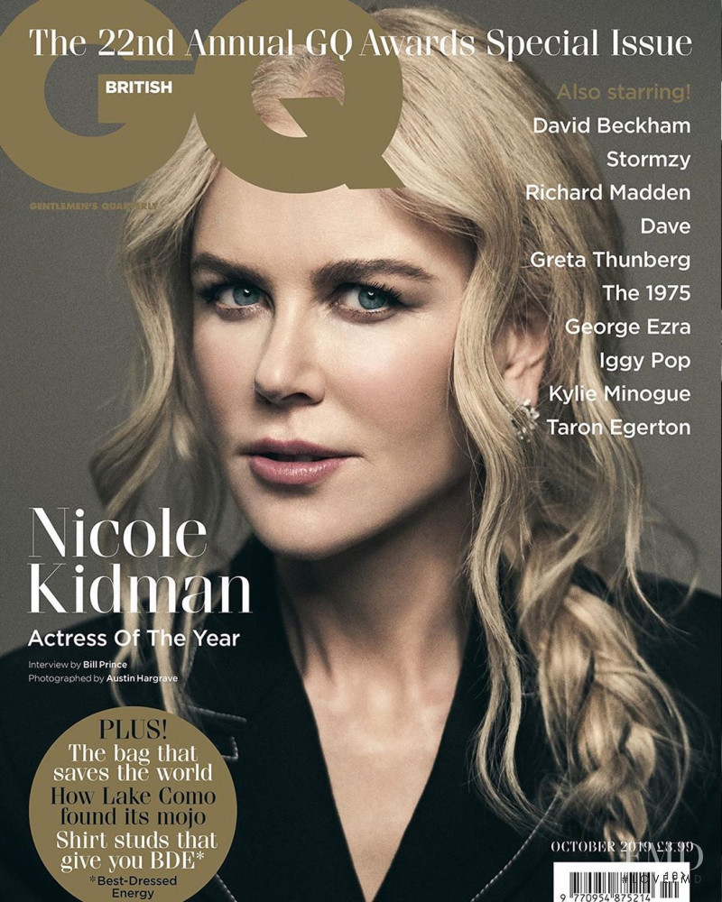 Nicole Kidman featured on the GQ UK cover from October 2019