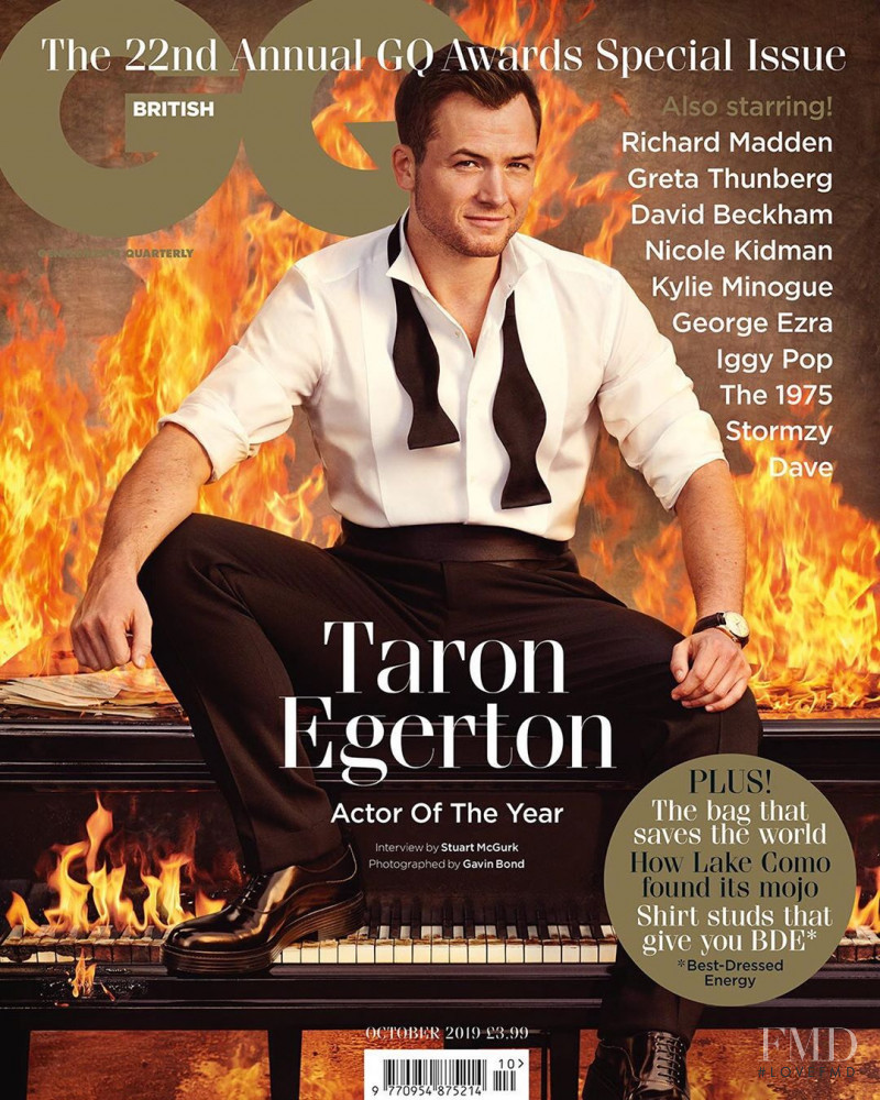 Taron Egerton featured on the GQ UK cover from October 2019