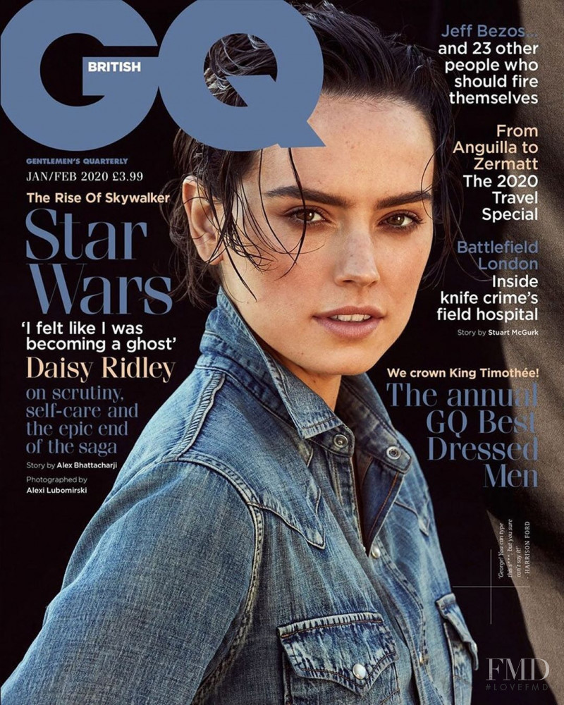 Daisy Ridley featured on the GQ UK cover from January 2020
