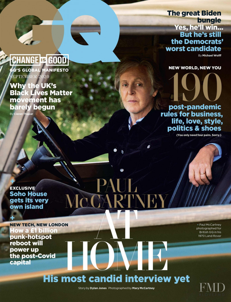 Paul McCartney featured on the GQ UK cover from September 2020