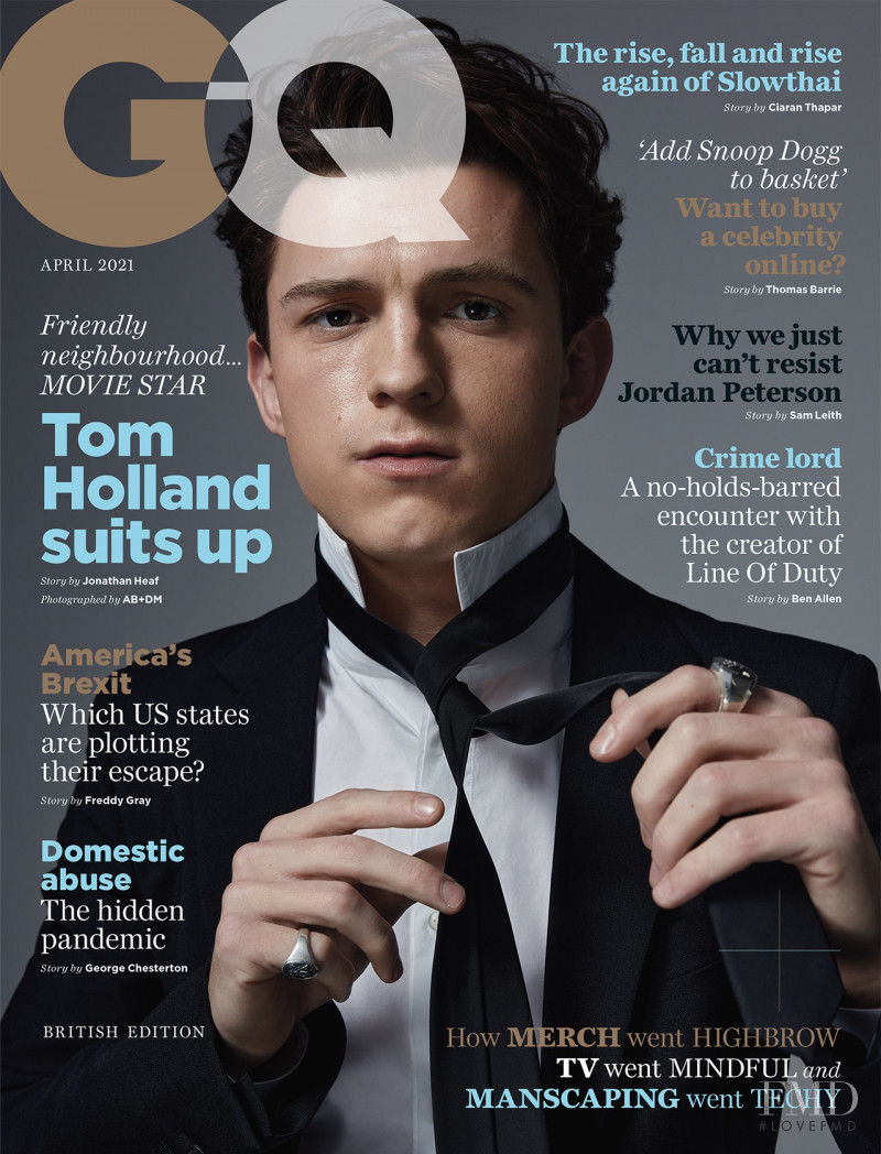 Tom Holland featured on the GQ UK cover from April 2021
