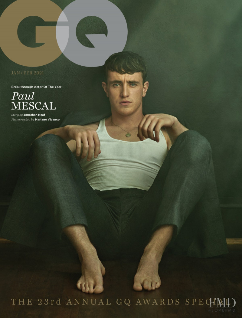 Paul Mescal featured on the GQ UK cover from January 2021