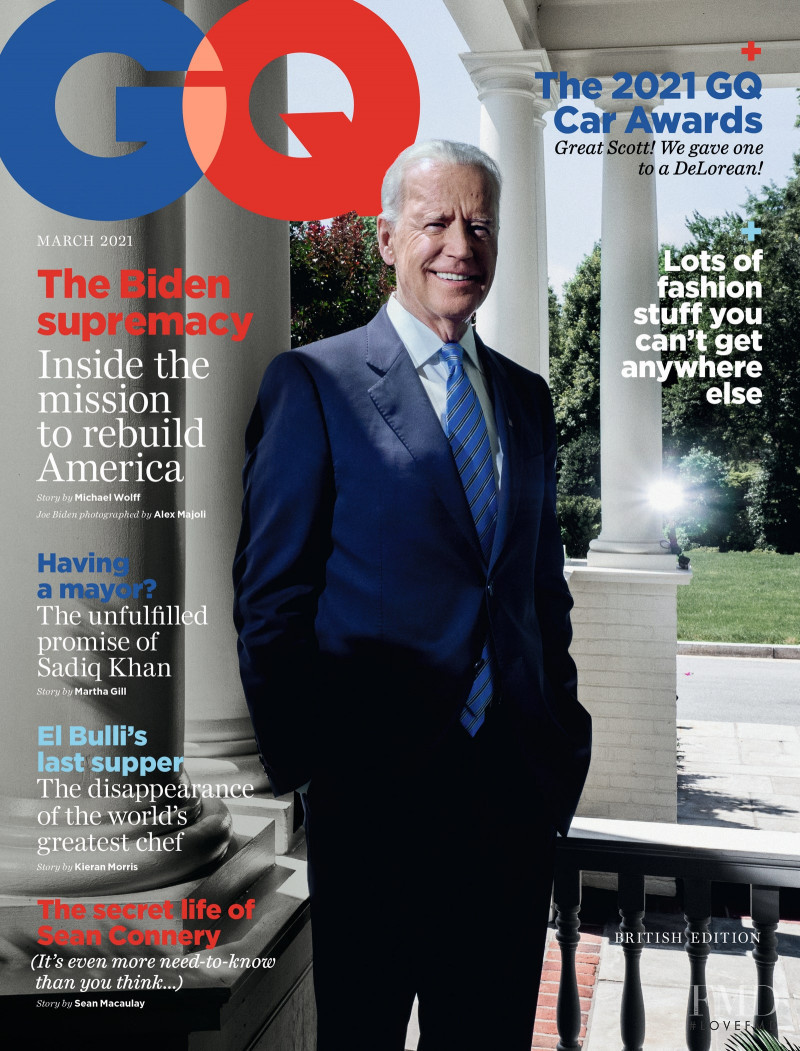 Joe Biden featured on the GQ UK cover from March 2021