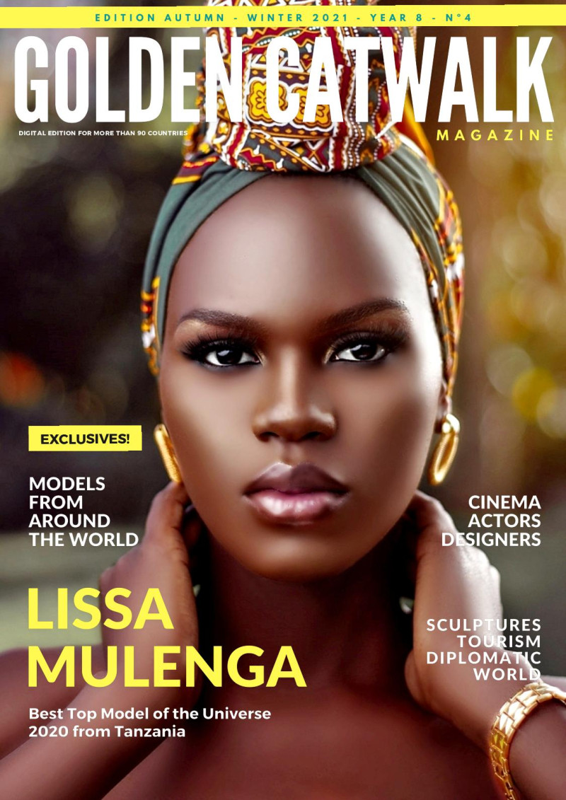 Lissa Mulenga featured on the Golden Catwalk Magazine cover from September 2021