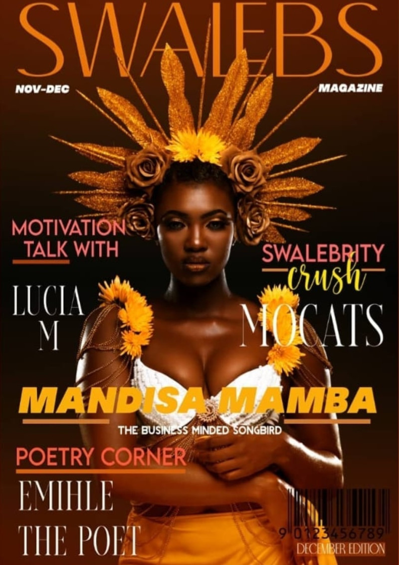 Mandisa Mamba featured on the Swalebs Magazine cover from November 2020