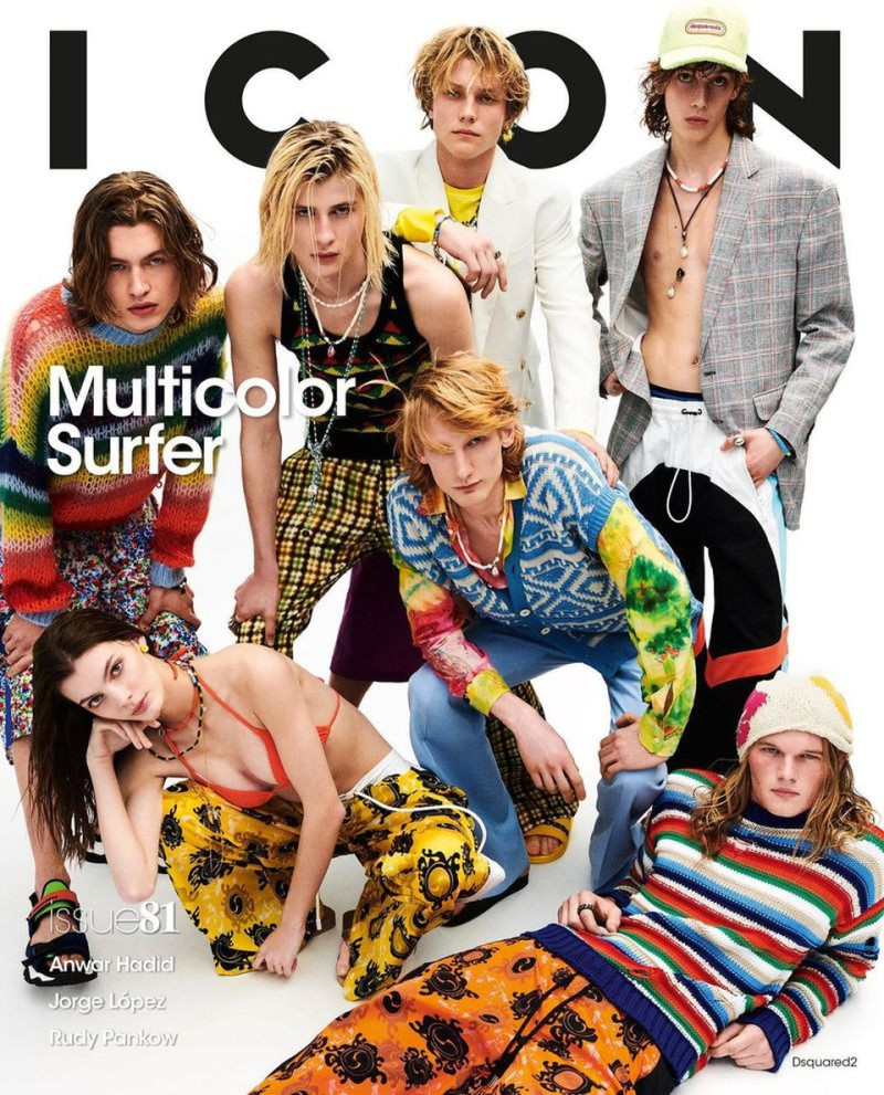 Kit Jones, Edoardo Duse, Panna Pasztor featured on the Icon Italy cover from May 2023