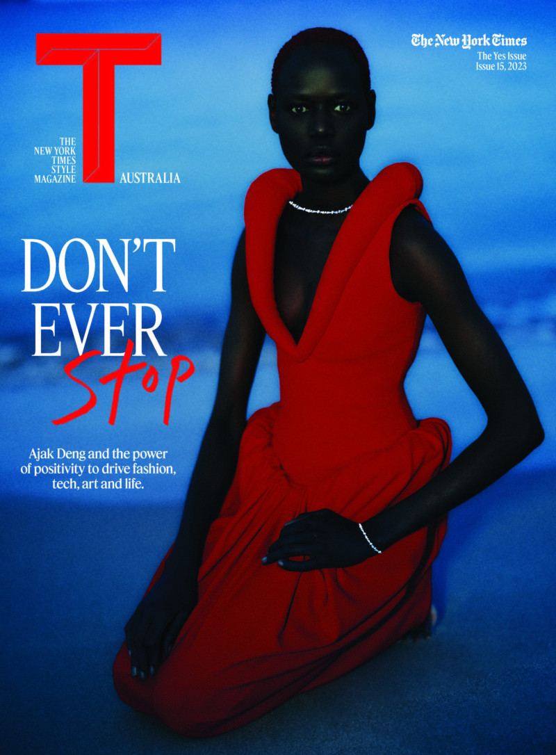 Ajak Deng featured on the T - The New York Times Style - Australia cover from October 2023