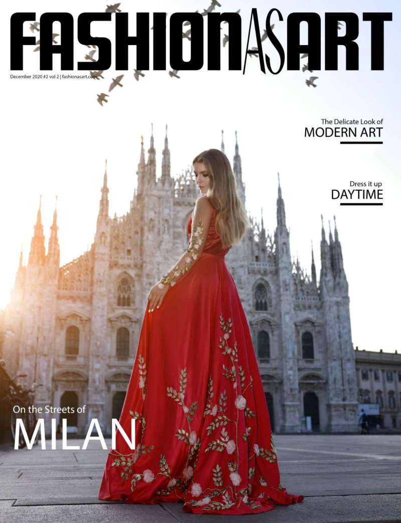 Oleksandra Starynets featured on the Fashion As Art cover from December 2020