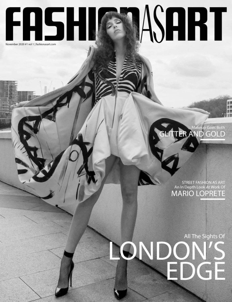 Lauren Saliu featured on the Fashion As Art cover from November 2020