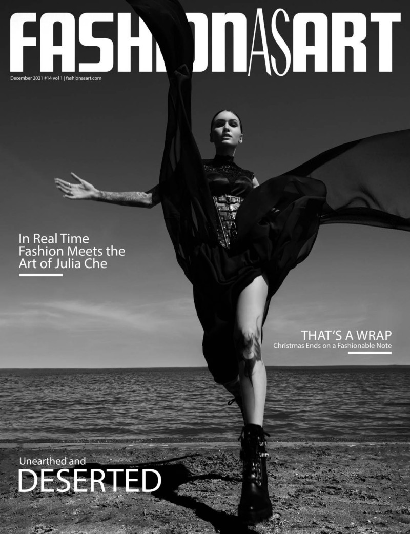 Katrin Mason featured on the Fashion As Art cover from December 2021