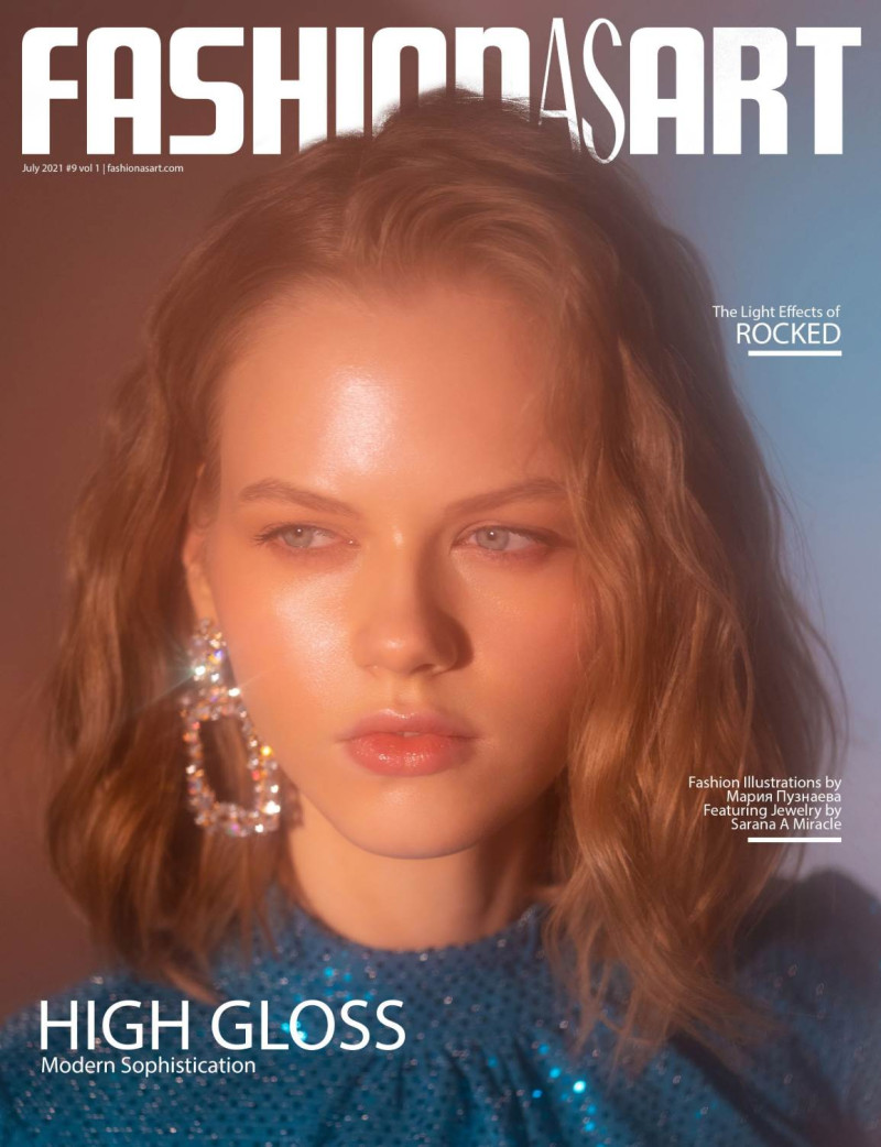 Kate Peshkova featured on the Fashion As Art cover from July 2021