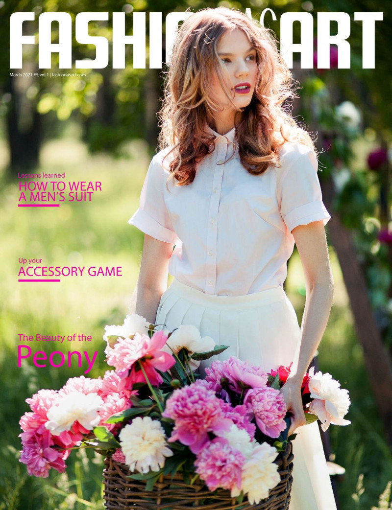 Marina Horda featured on the Fashion As Art cover from March 2021