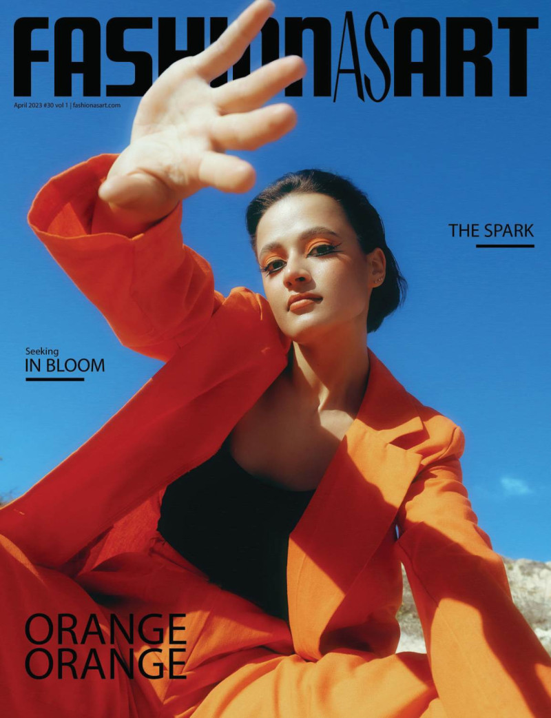 Anastasiia Melnyk featured on the Fashion As Art cover from April 2023