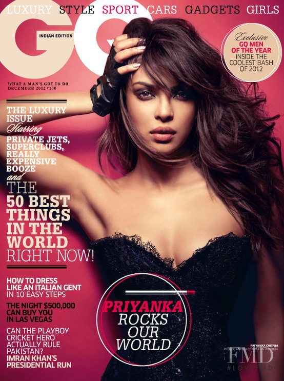 Priyanka Chopra featured on the GQ India cover from December 2012