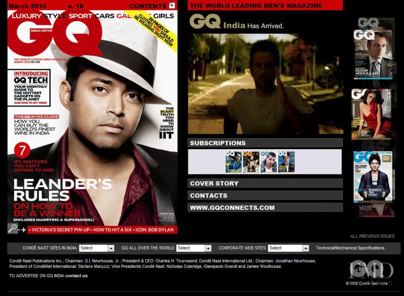  featured on the GQ.in screen from April 2010