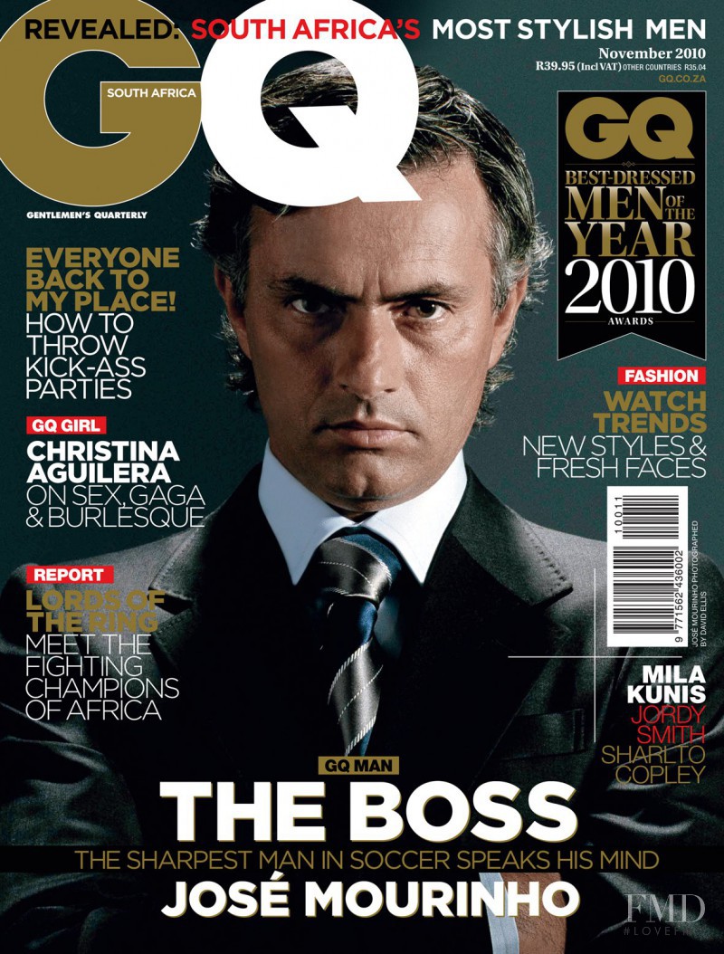 José Mourinho featured on the GQ South Africa cover from November 2010