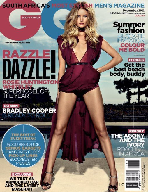 Rosie Huntington-Whiteley featured on the GQ South Africa cover from December 2011
