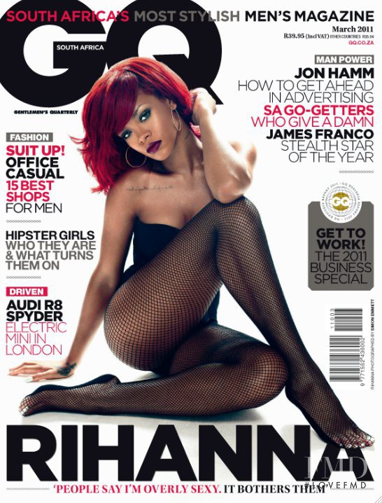 Rihanna featured on the GQ South Africa cover from March 2011