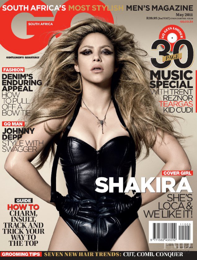 Shakira featured on the GQ South Africa cover from May 2011