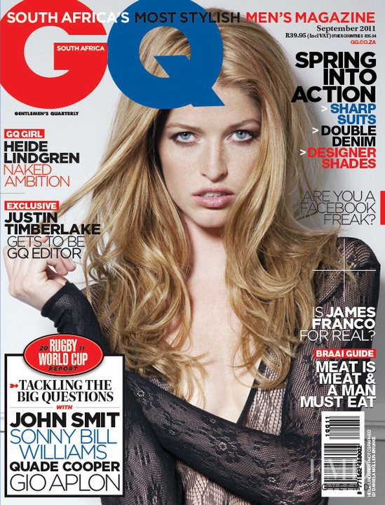 Heide Lindgren featured on the GQ South Africa cover from September 2011