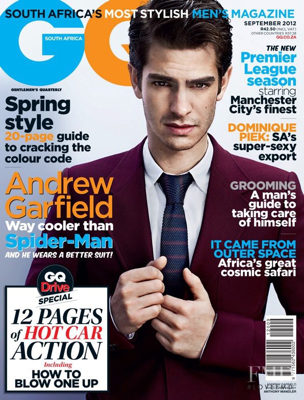 Andrew Garfield featured on the GQ South Africa cover from September 2012