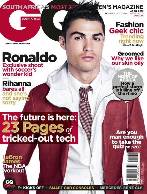 Cristiano Ronaldo featured on the GQ South Africa cover from April 2013