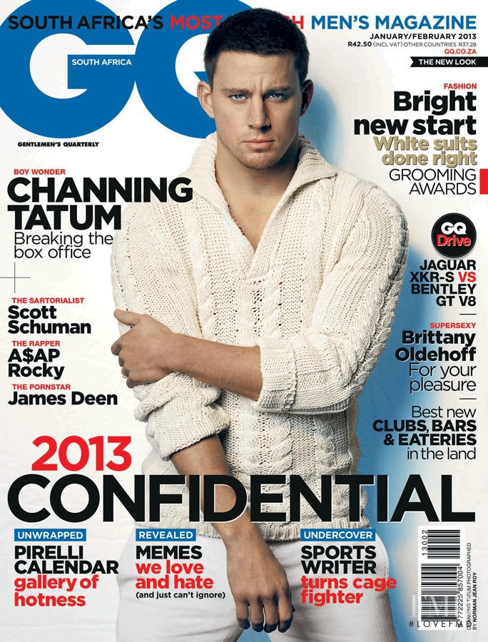 Channing Tatum featured on the GQ South Africa cover from January 2013