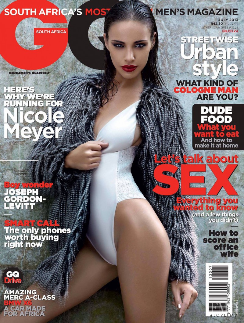 Nicole Meyer featured on the GQ South Africa cover from July 2013