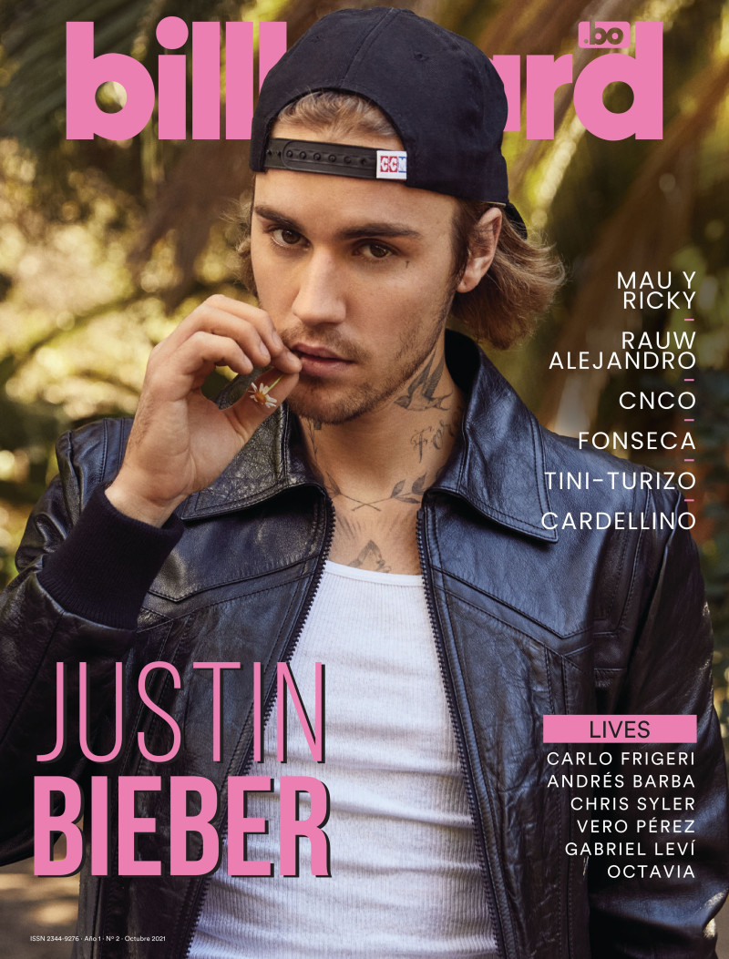 Justin Bieber featured on the Billboard Bolivia cover from October 2021