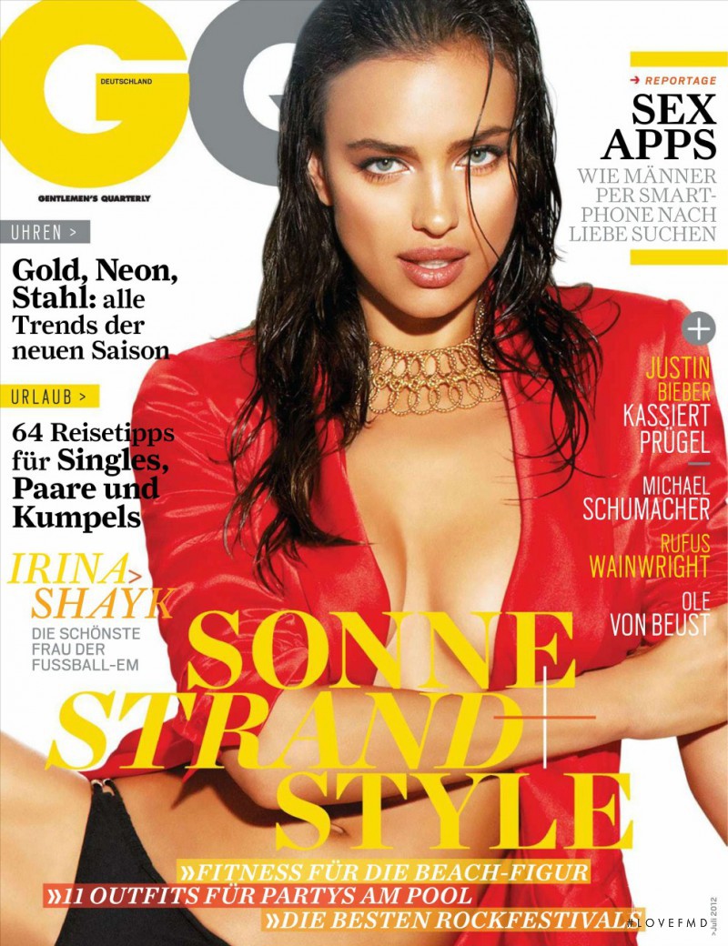 Irina Shayk featured on the GQ Germany cover from July 2012