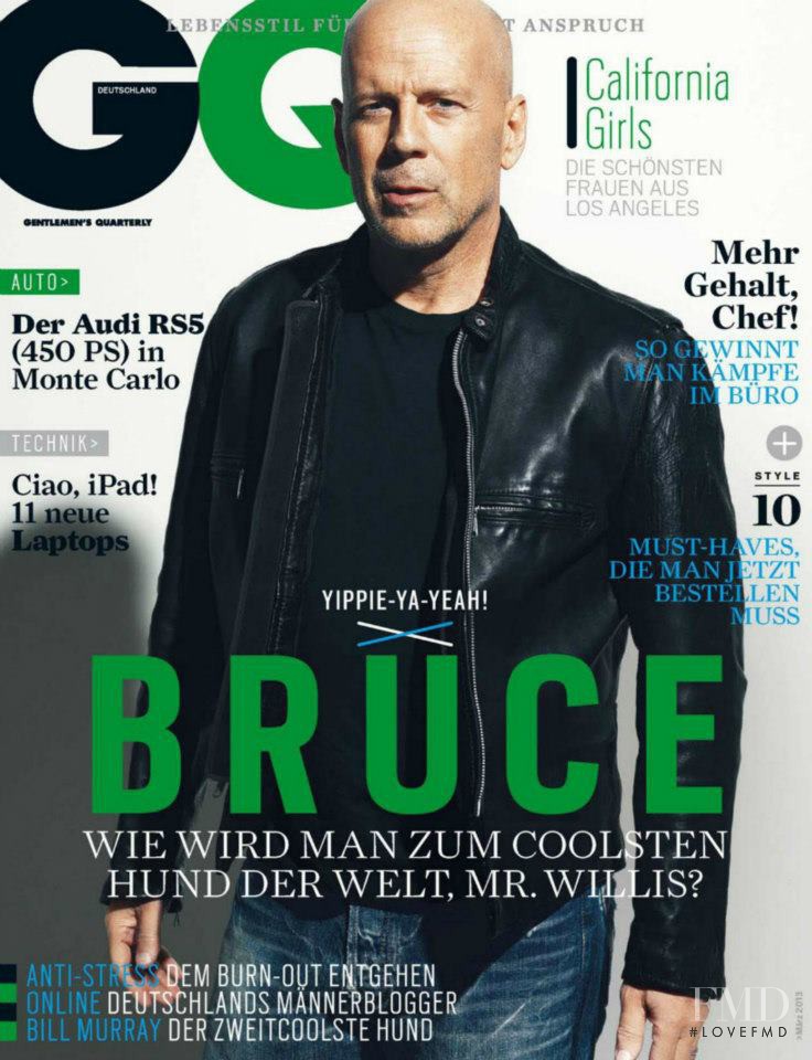 Bruce Willis featured on the GQ Germany cover from March 2013