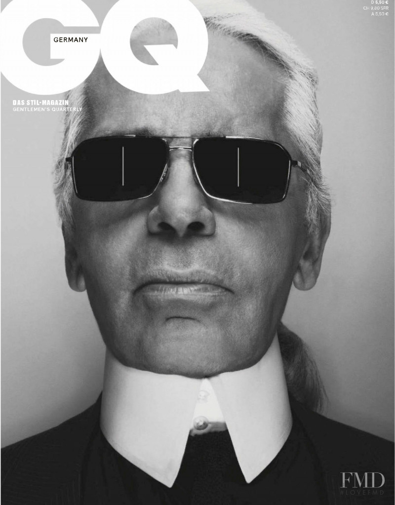 Karl Lagerfeld featured on the GQ Germany cover from April 2019