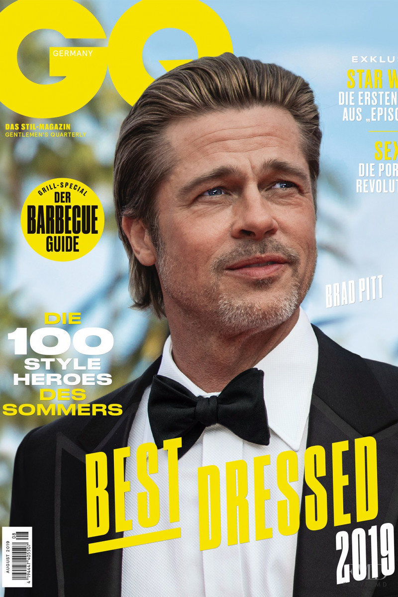 Brad Pitt featured on the GQ Germany cover from August 2019