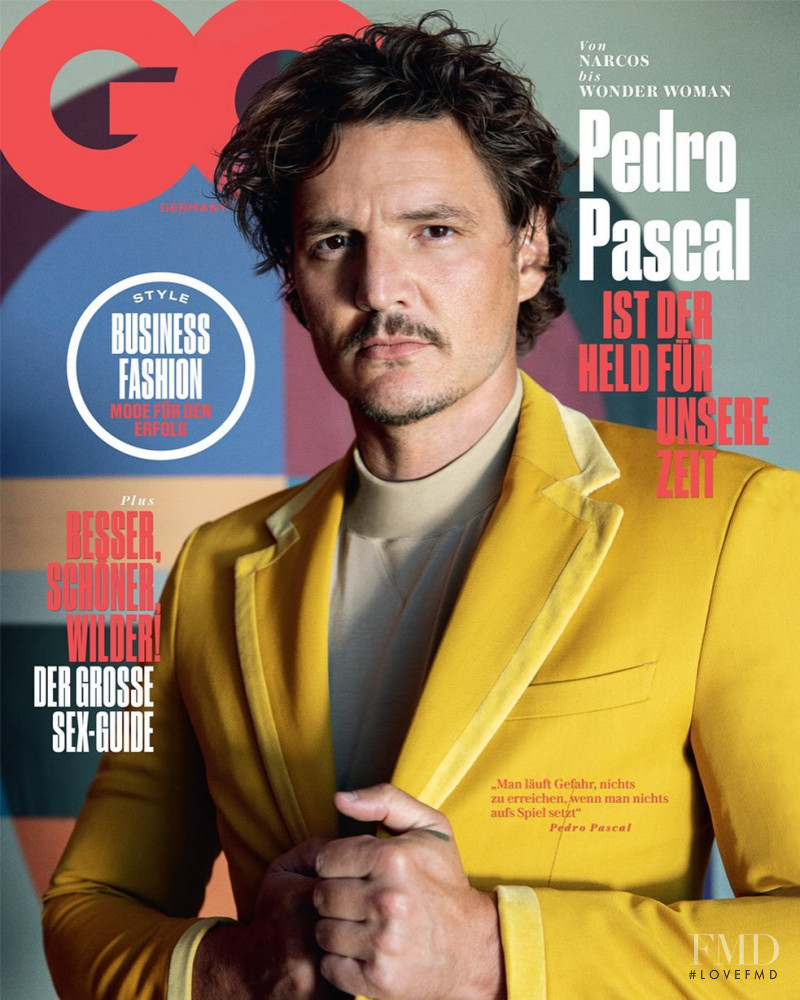 Pedro Pascal featured on the GQ Germany cover from October 2020