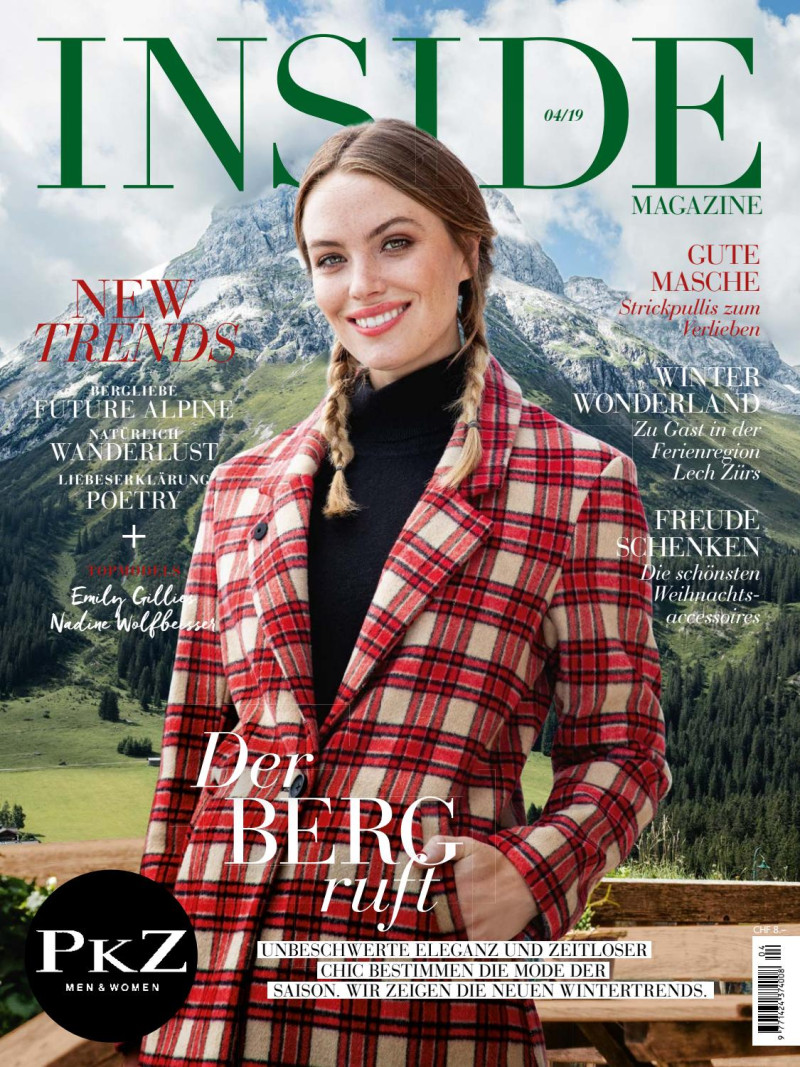 Emily Gillies featured on the INSIDE Swiss Style Magazine cover from December 2019