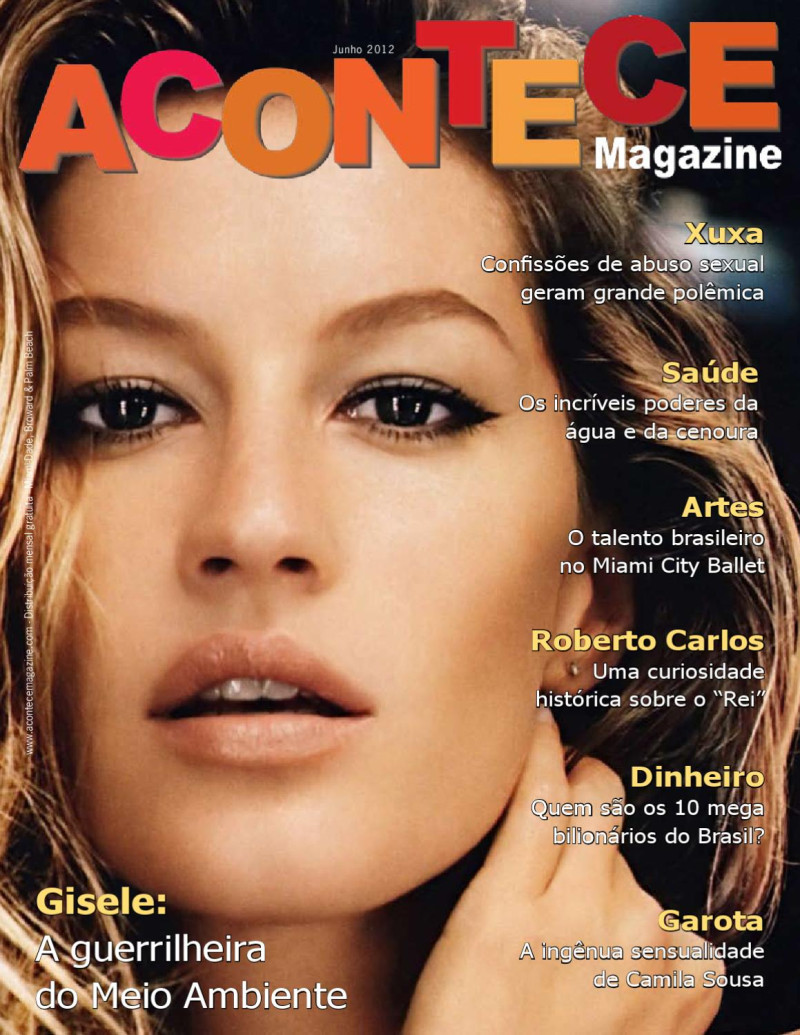 Gisele Bundchen featured on the ACONTECE Brazilian Magazine cover from June 2012