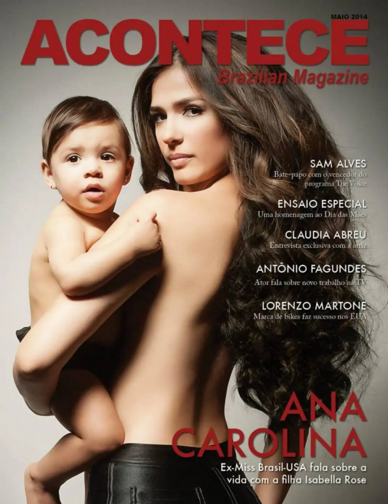 Ana Carolina da Fonseca featured on the ACONTECE Brazilian Magazine cover from May 2014