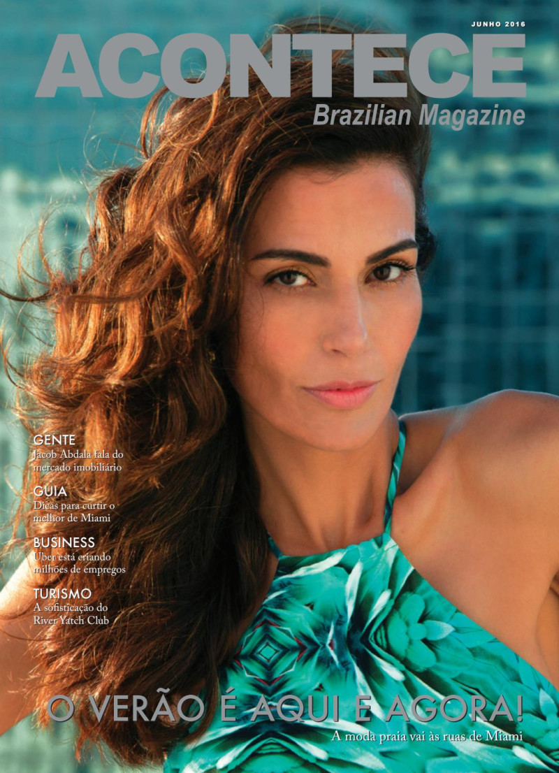 Laiz Paiza-Lardi featured on the ACONTECE Brazilian Magazine cover from June 2016