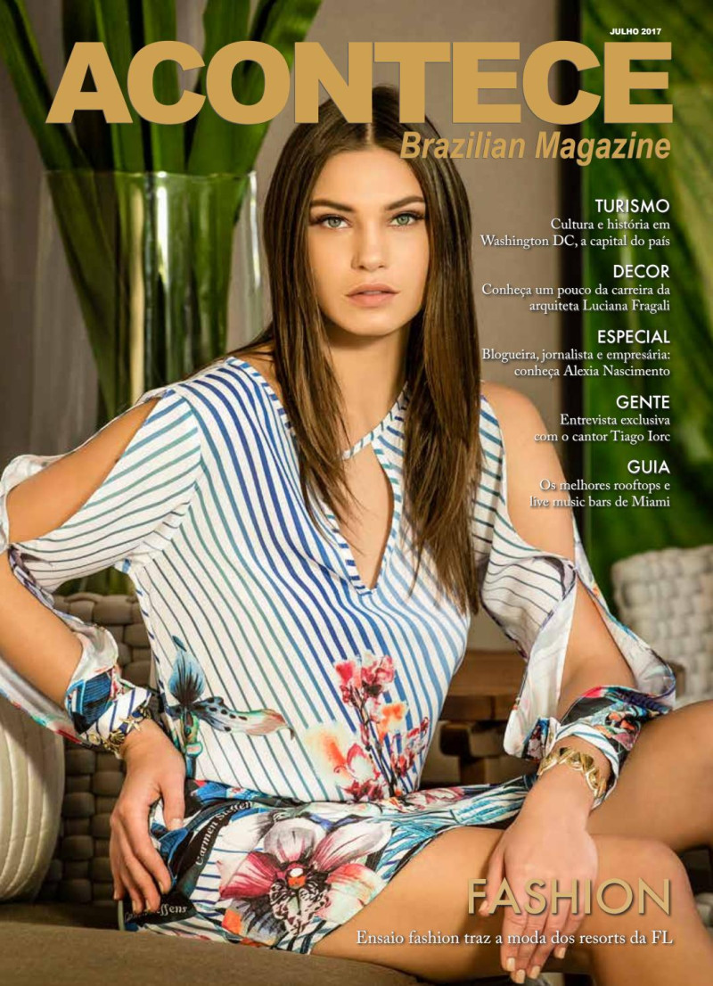 Bruna Pellens featured on the ACONTECE Brazilian Magazine cover from July 2017