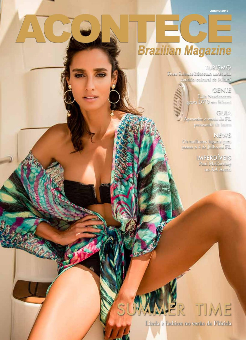 Anna Coca featured on the ACONTECE Brazilian Magazine cover from June 2017